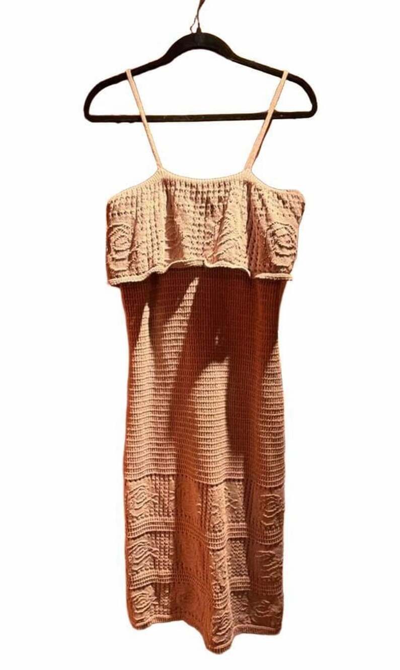 City Chic Callie Crochet Midi Dress Natural
